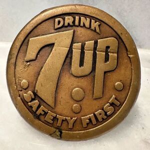 Antique Vintage Rare 1930s Safety First 7up School Street Sidewalk Marker Bronze